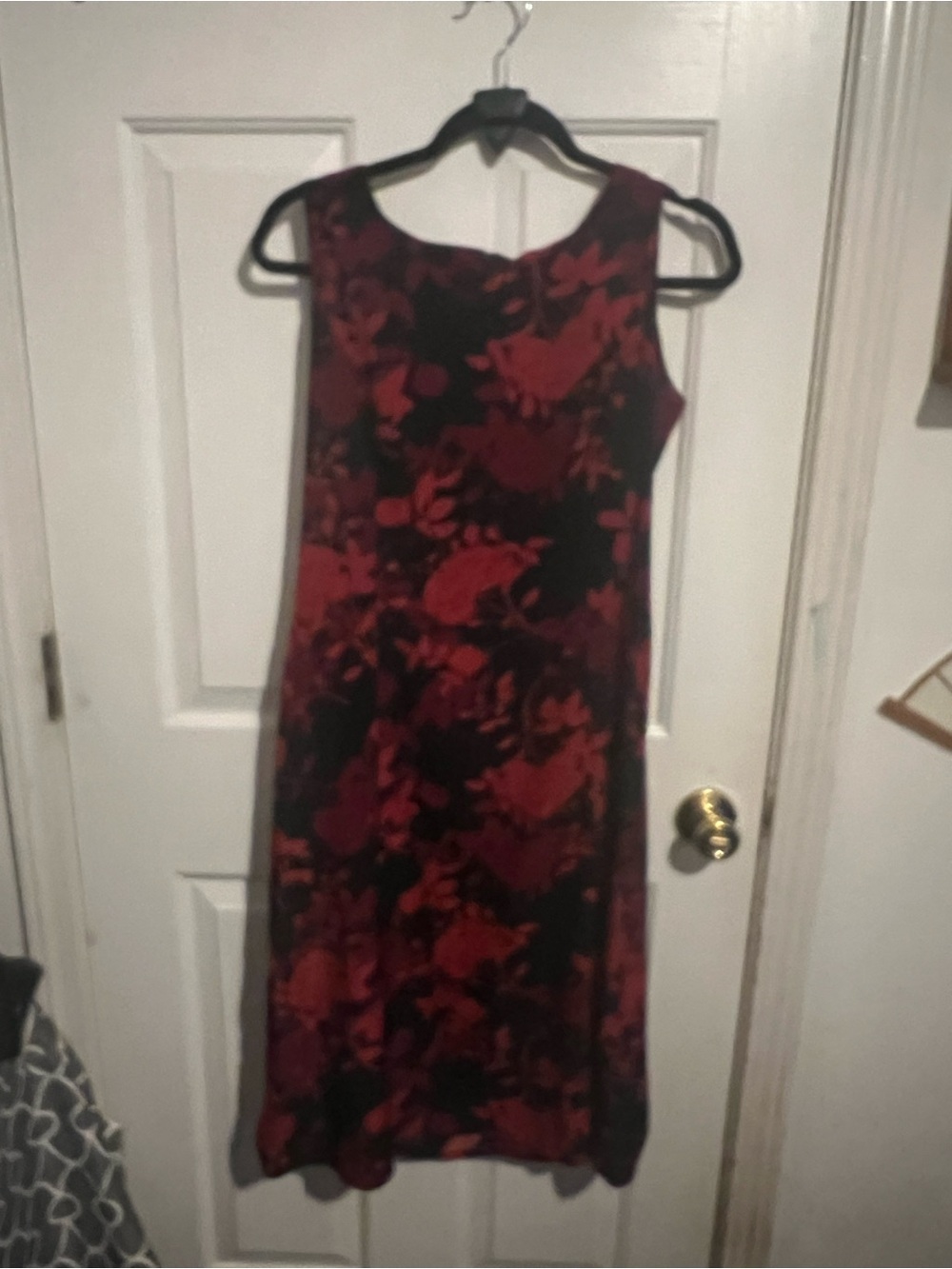 Danny & Nicole Black Maxi Dress with Red Floral Print